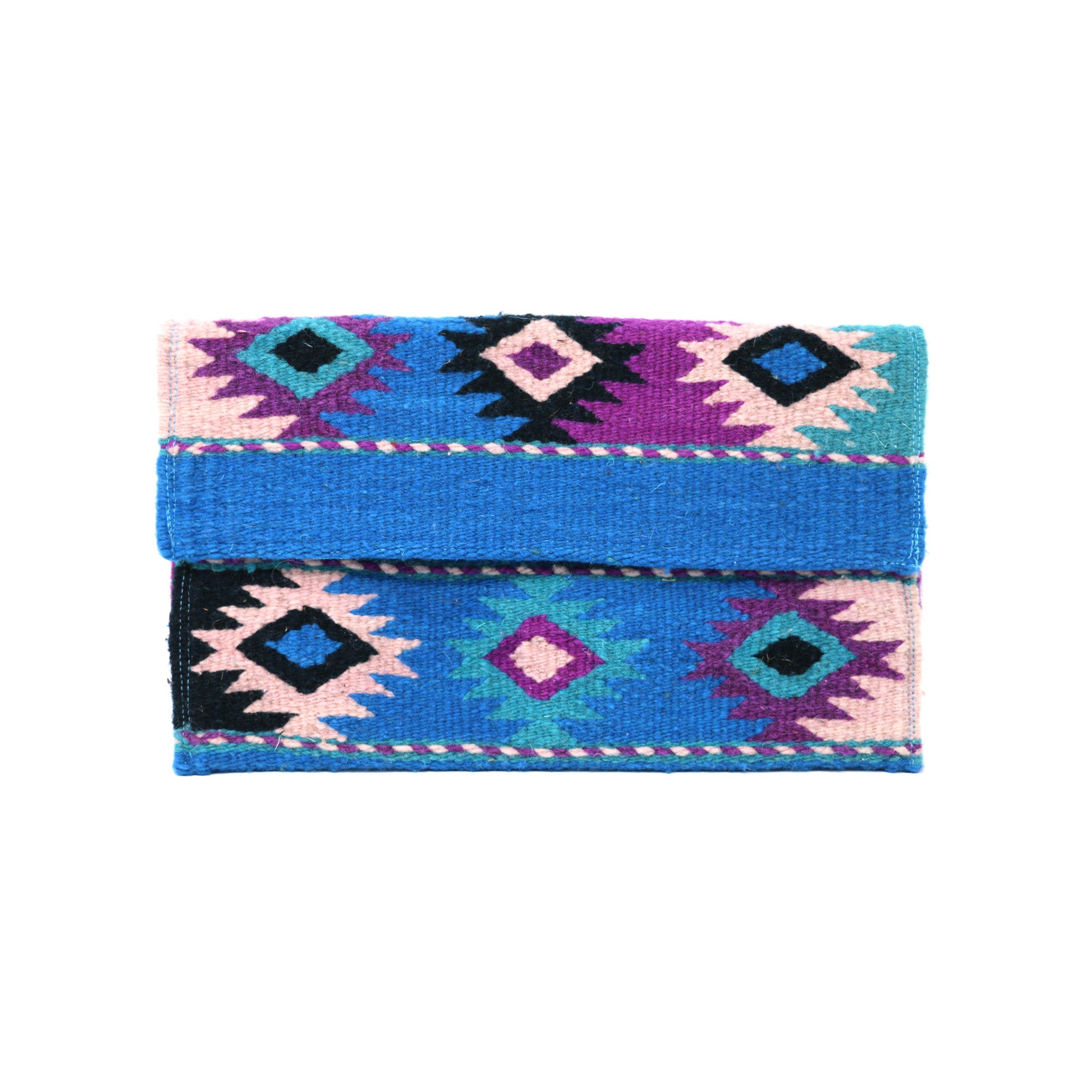 Dainzú Blue Wool Clutch
