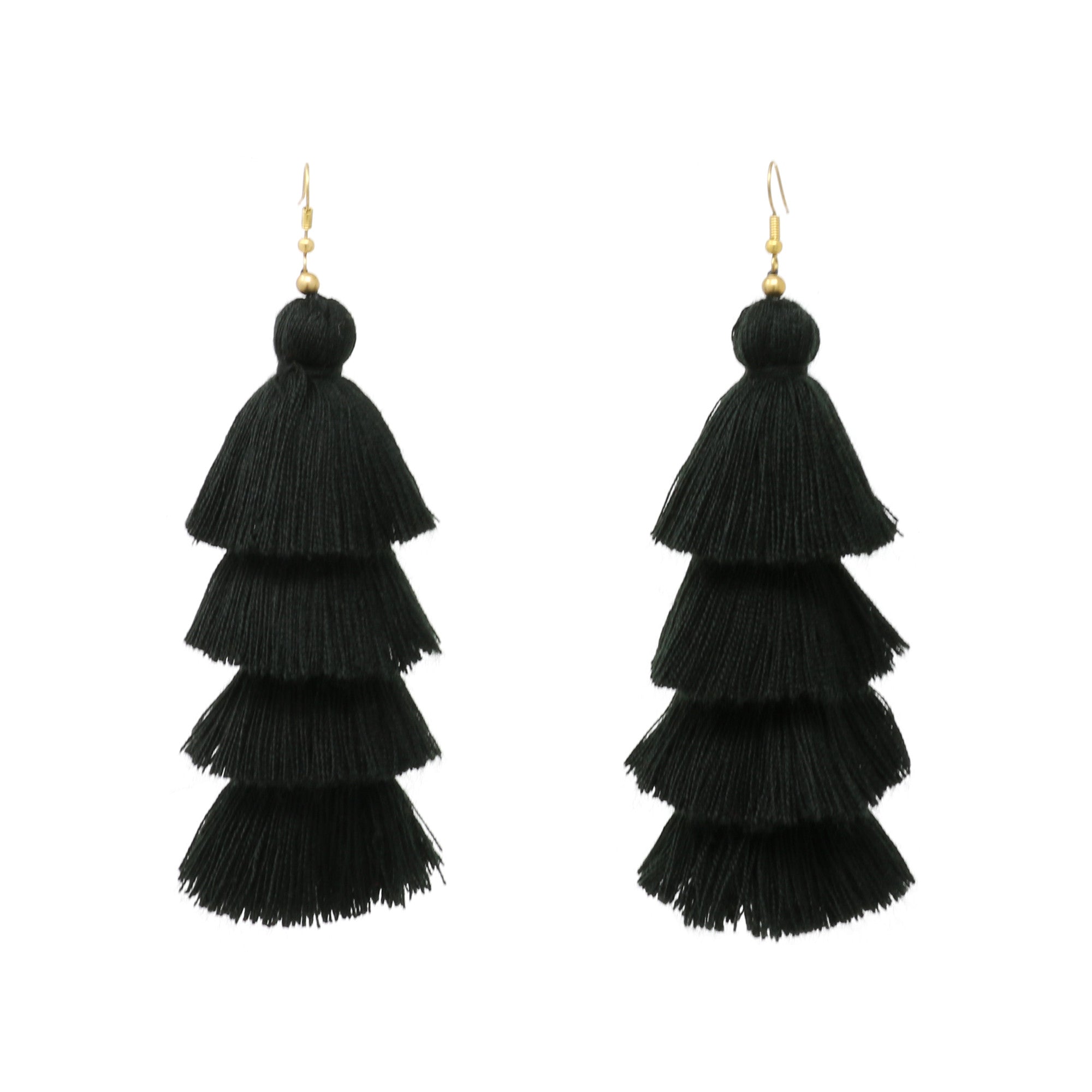 Ixtapa Black Tassel Earrings