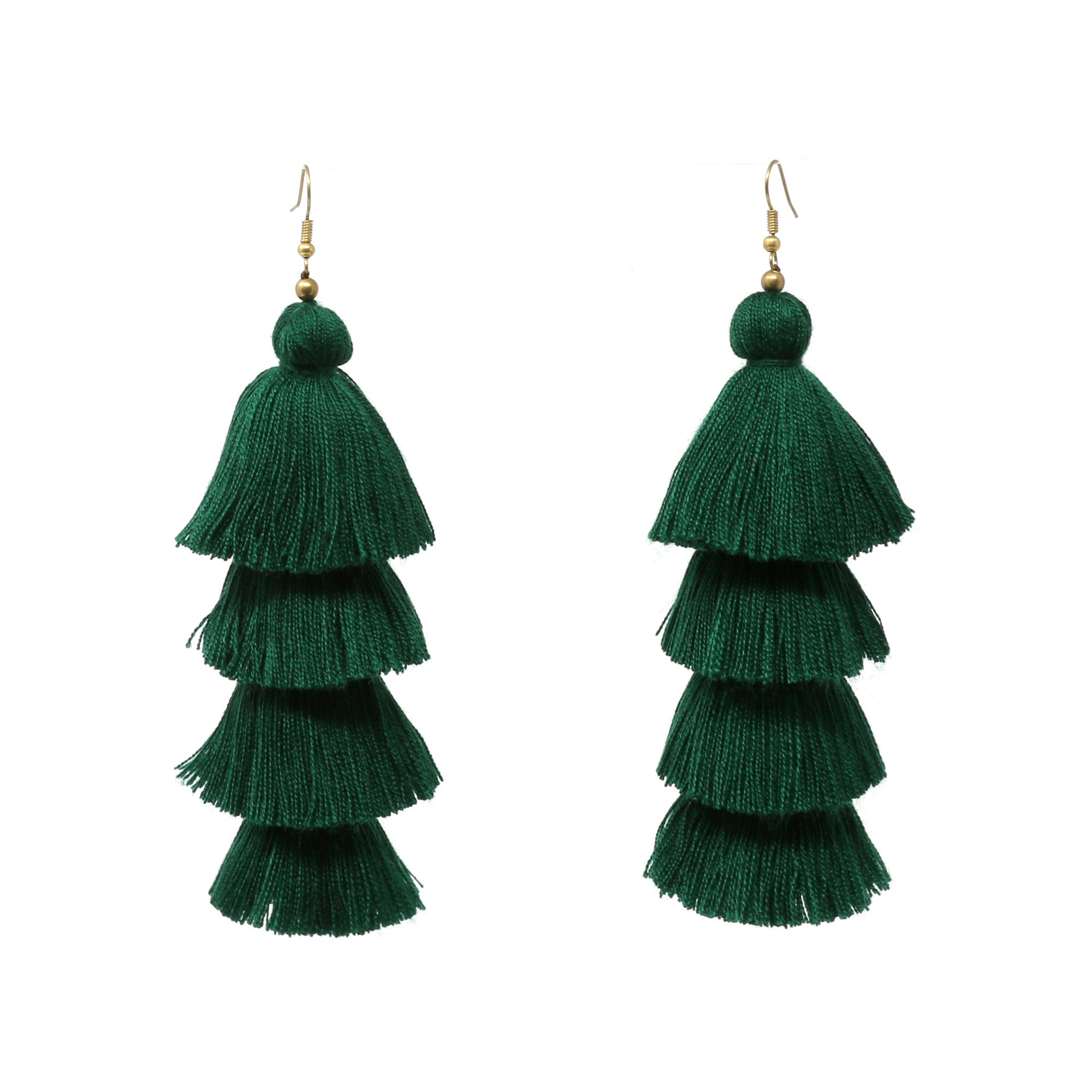 Ixtapa Green Tassel Earrings