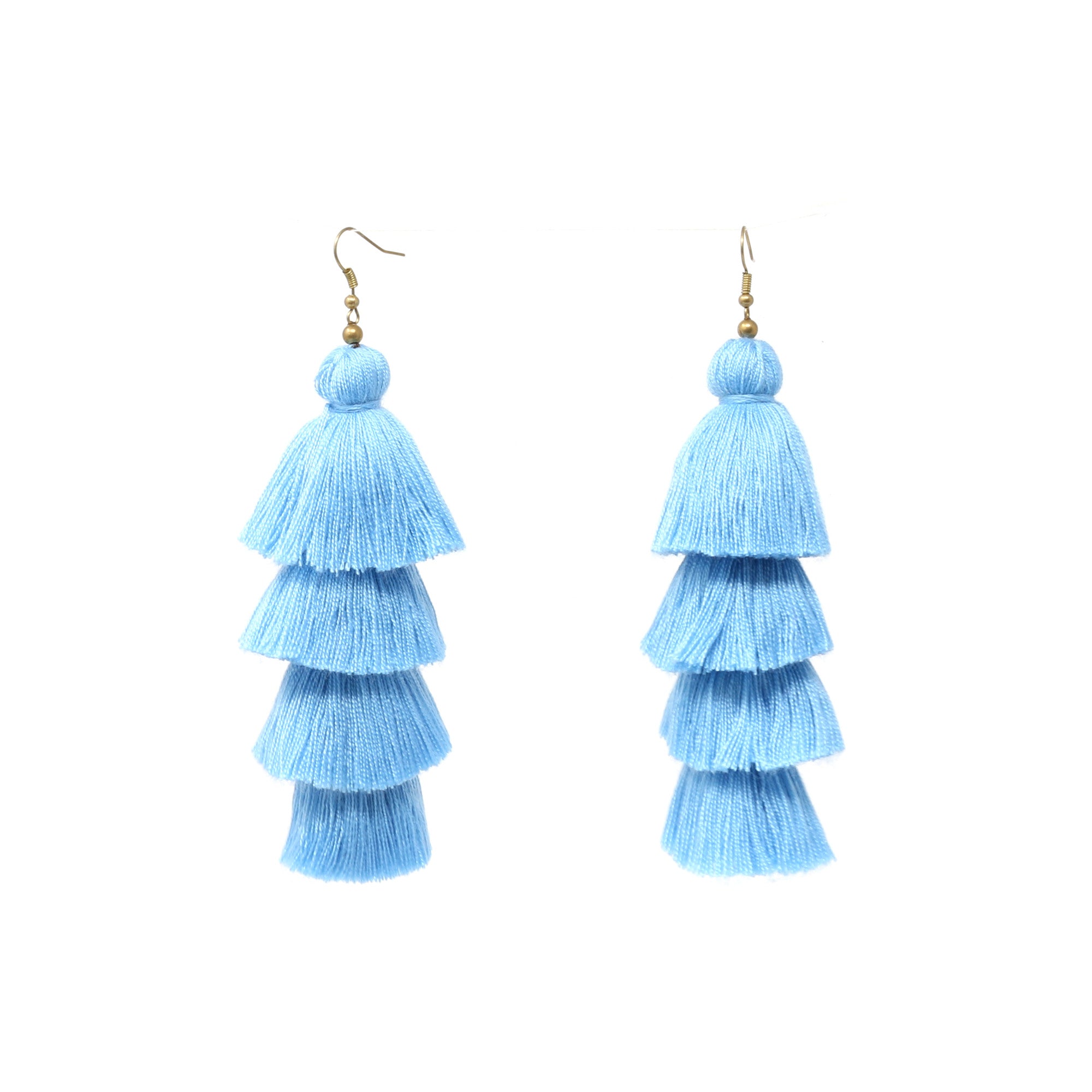Ixtapa Light Blue Tassel Earrings