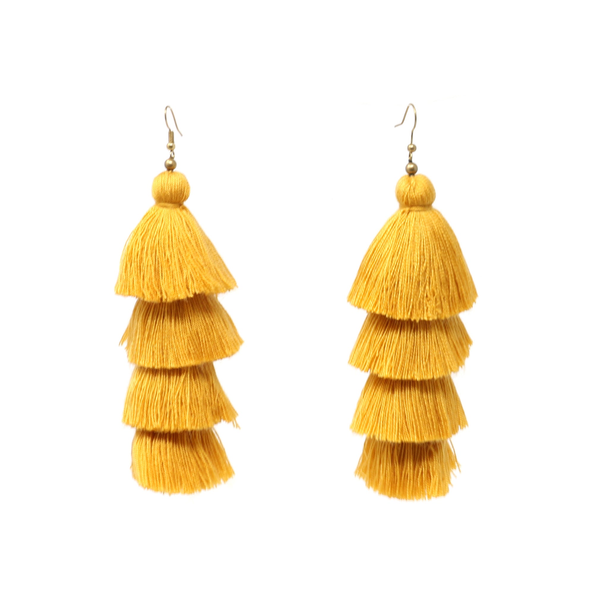Ixtapa Mustard Tassel Earrings