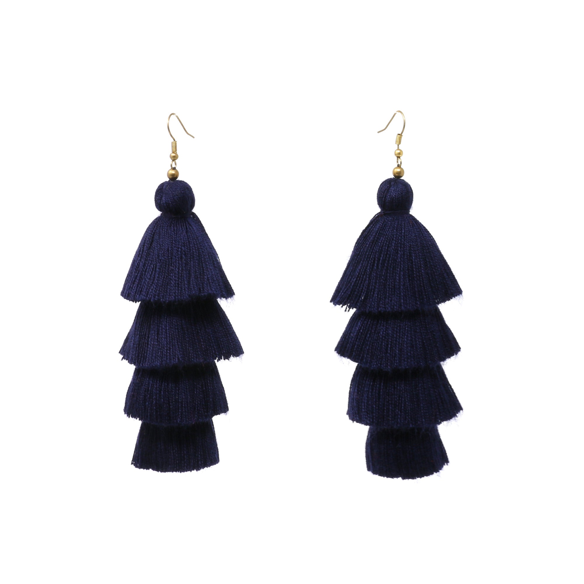 Ixtapa Navy Tassel Earrings