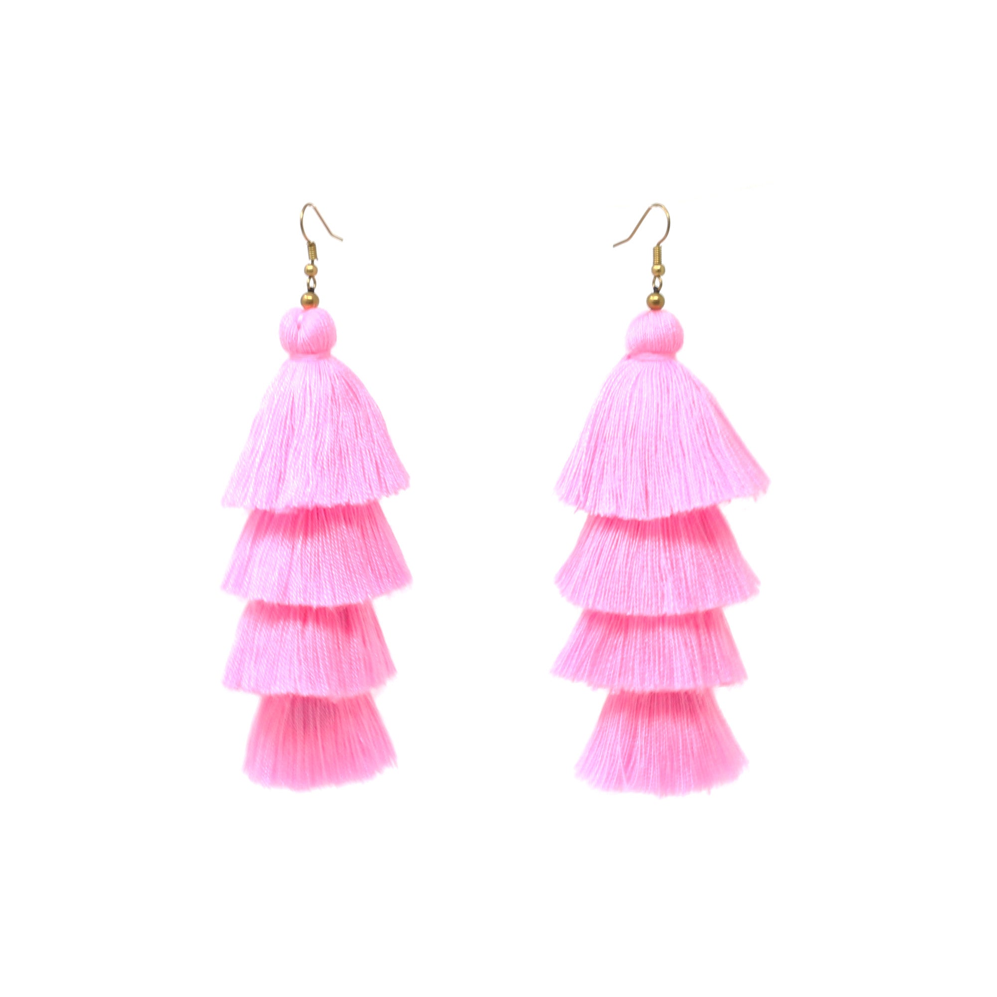 Ixtapa Pink Tassel Earrings