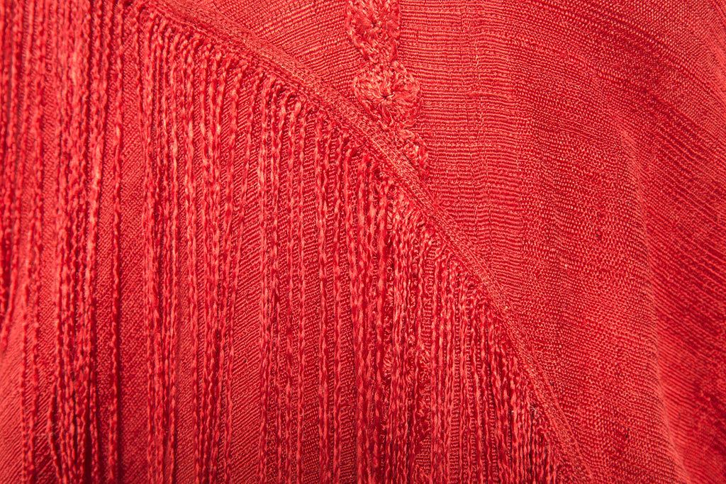 Cajonos Red Silk Huipil Dress