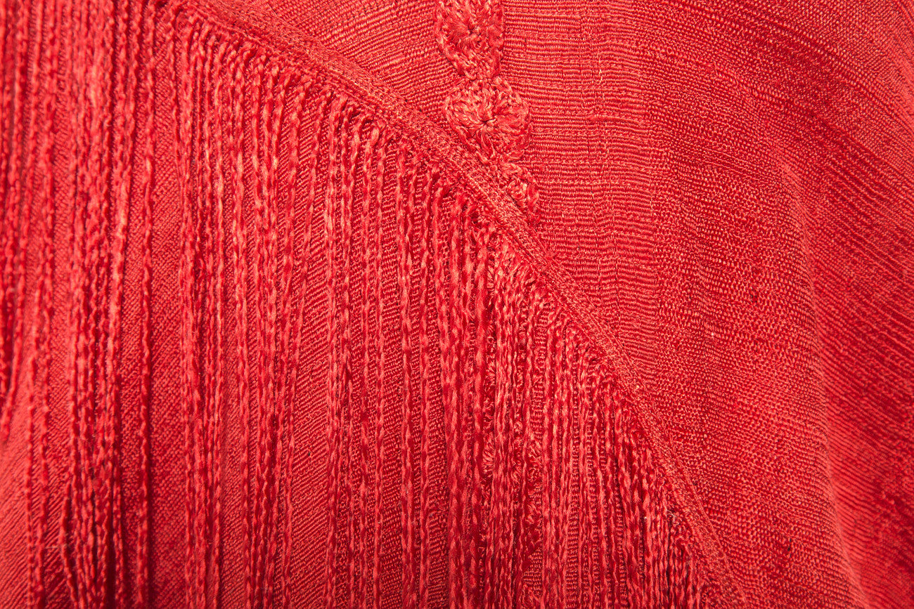 Cajonos Red Silk Huipil Dress